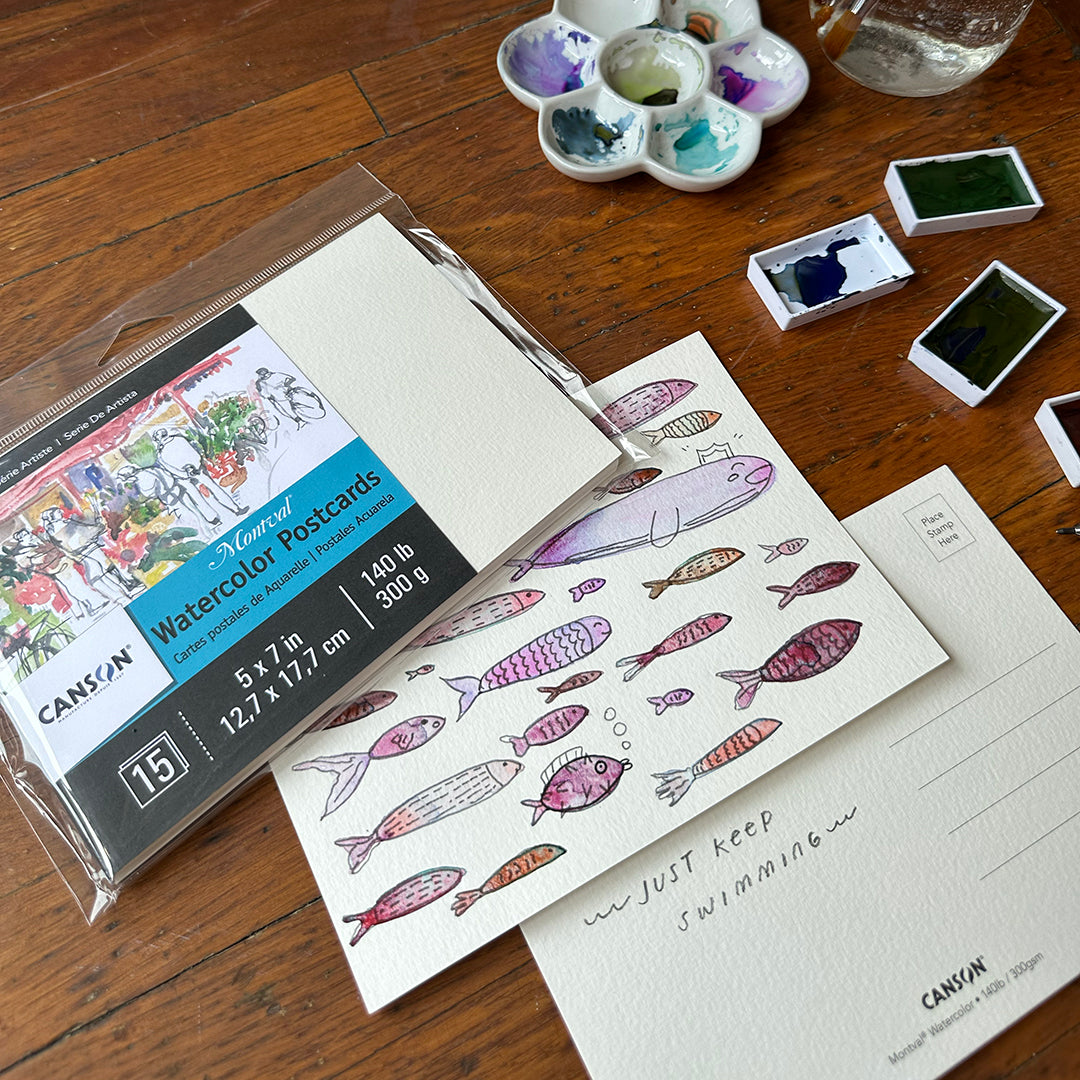 Canson Watercolor Postcard Set - Blank - Pkg of 15