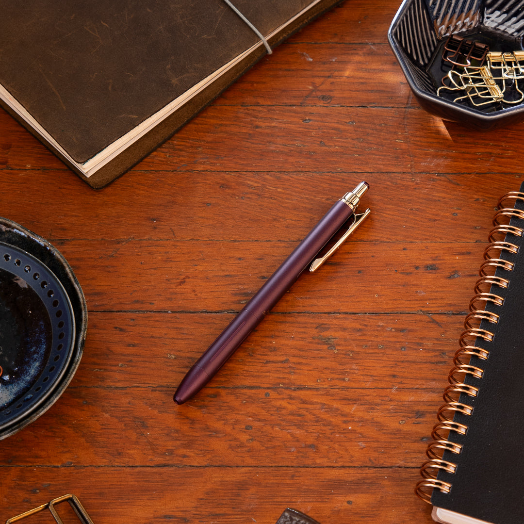 Zebra Sarasa 0.5 Grand Brass Pen - Vintage Bordeaux Purple - P-JJ57-VBP