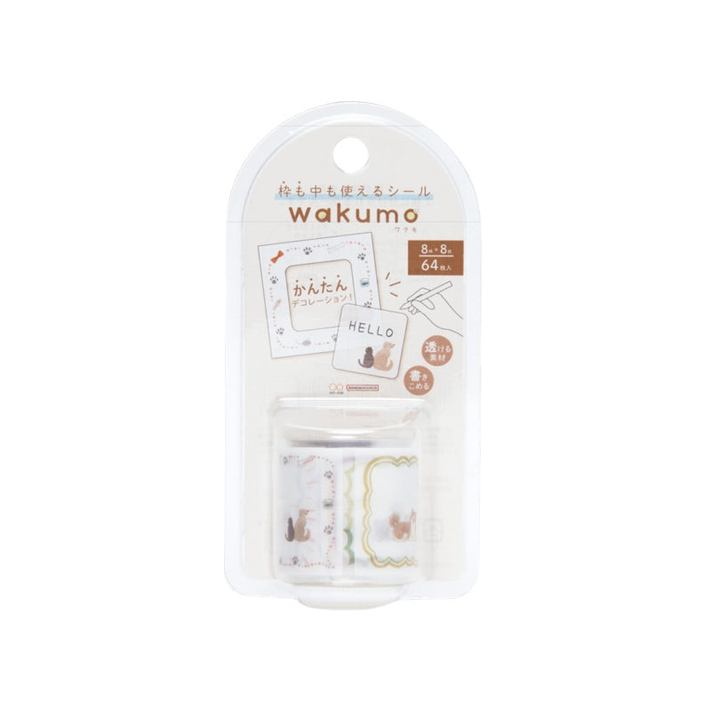 Sun-Star Wakumo Sticker Roll - Square: Speech Bubbles & Dogs and Cats