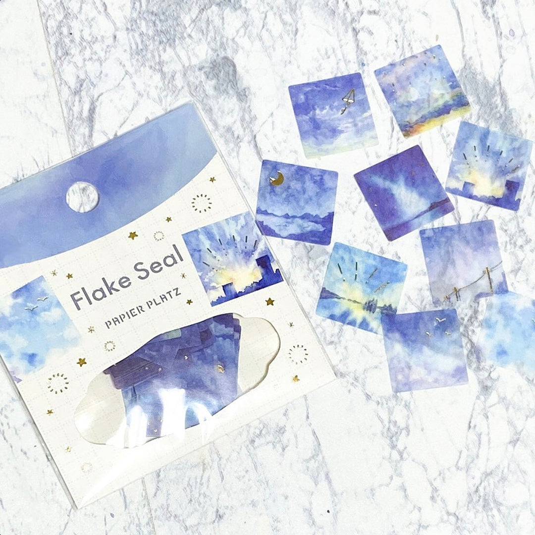 Papier Platz Sticker Flakes- Awa Fuwamokodo - Square Sky