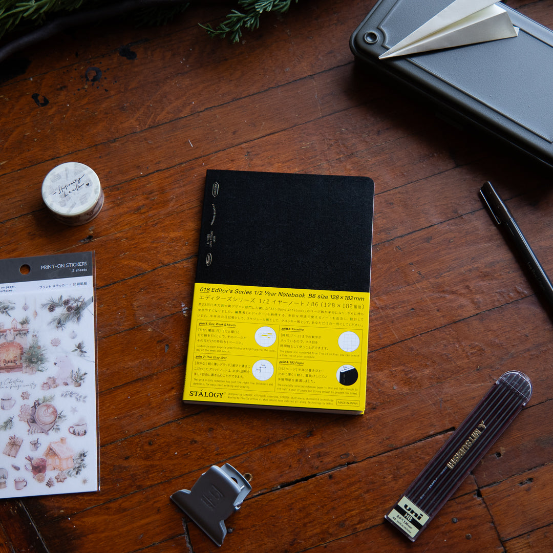 Stalogy 1/2 year Notebook B6 Black