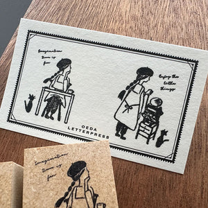 OEDA Letterpress Rubber Stamp - Letterpress Girl - SP024 Tekin's Work