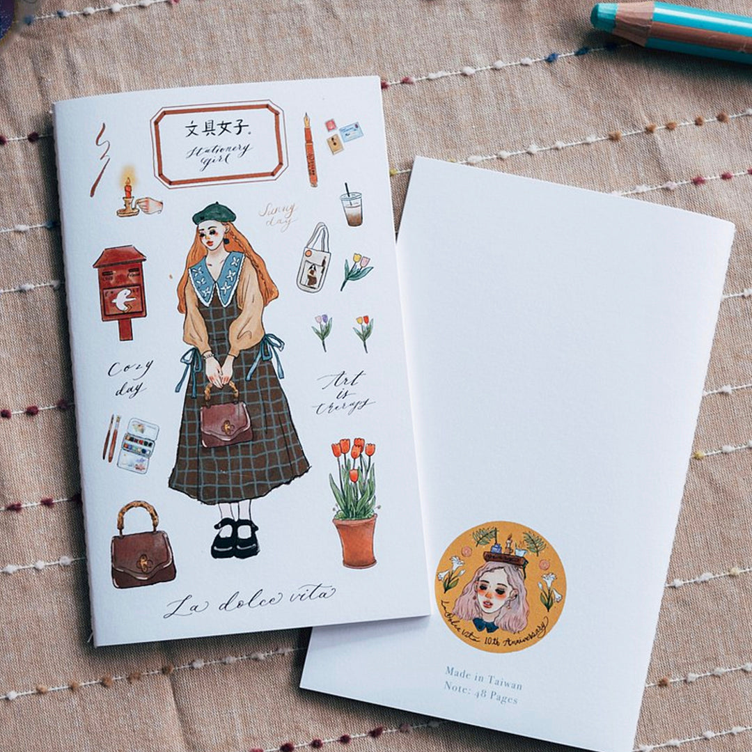 La Dolce Vita 10th Anniversary Notebook - Stationery Girl With Beret