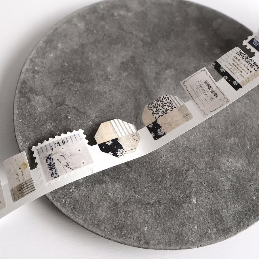 Yohaku Sticker Flake Roll - YC-030 CHECK & STRIPE Winter Gift Mosaic