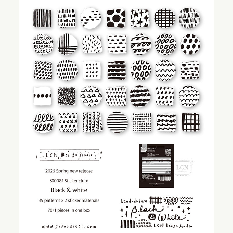 PRE ORDER: LCN Sticker Club - Black & White S00081