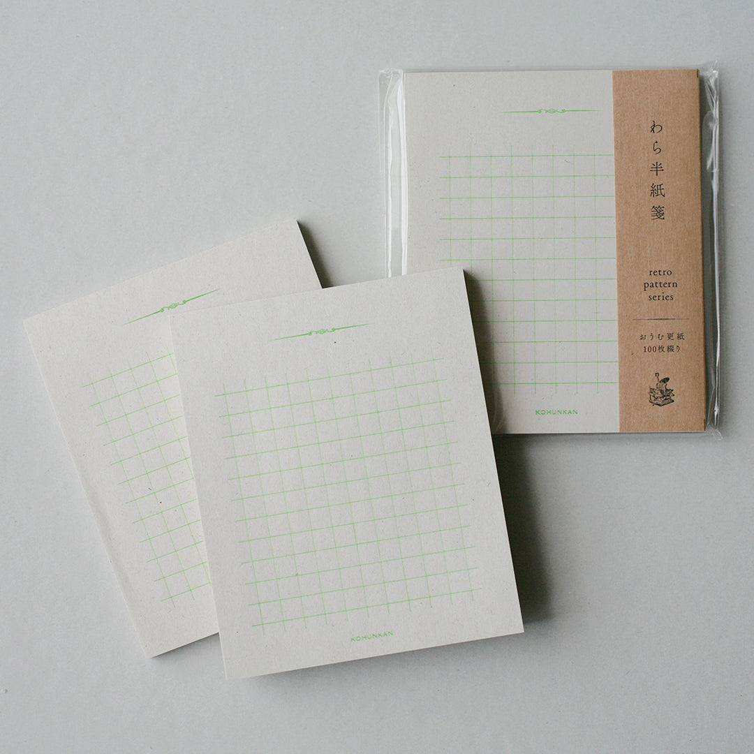 Kohunkan Kappansho Letterpress Straw Paper Notes - Neon Green 2