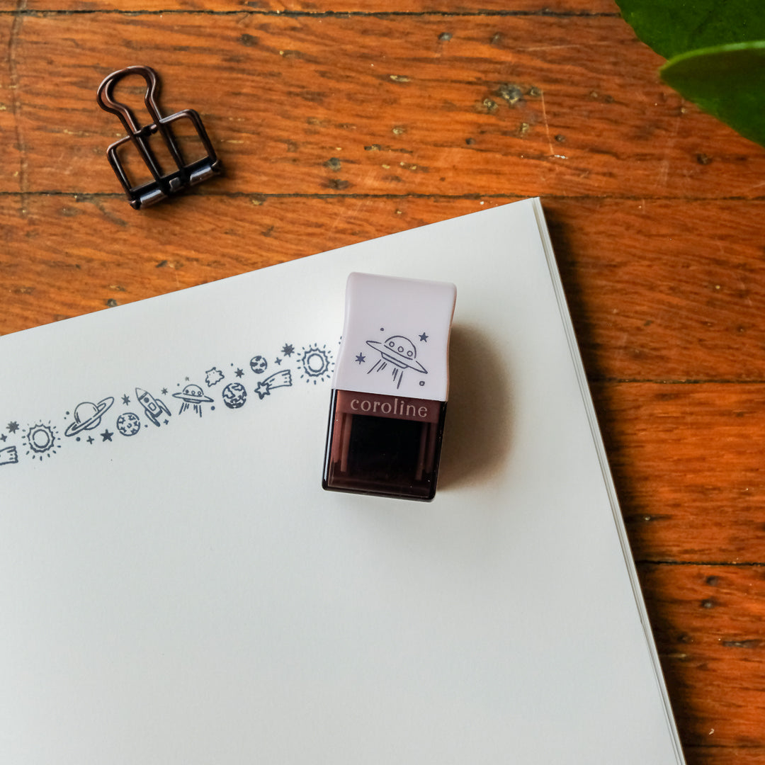 Sun-Star Roller Stamp - Coroline Self-Inking Stamp - Space