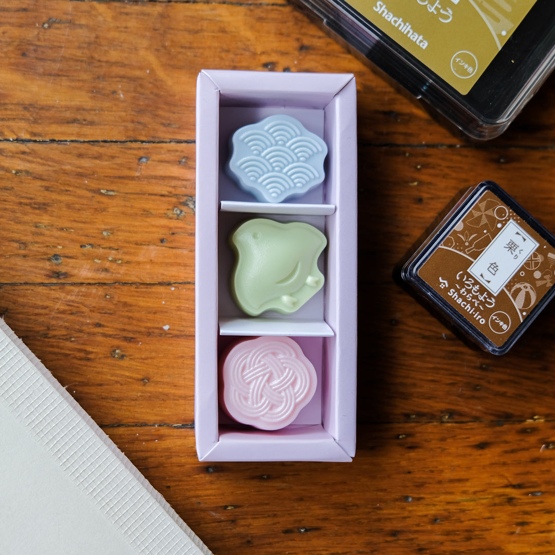 Sun-Star Wasanbon 3pc Stamp Set - Kotobuki