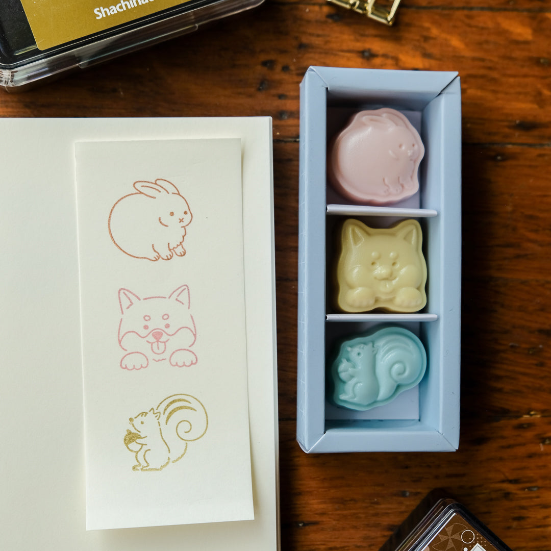 Sun-Star Wasanbon 3pc Stamp Set - Dog
