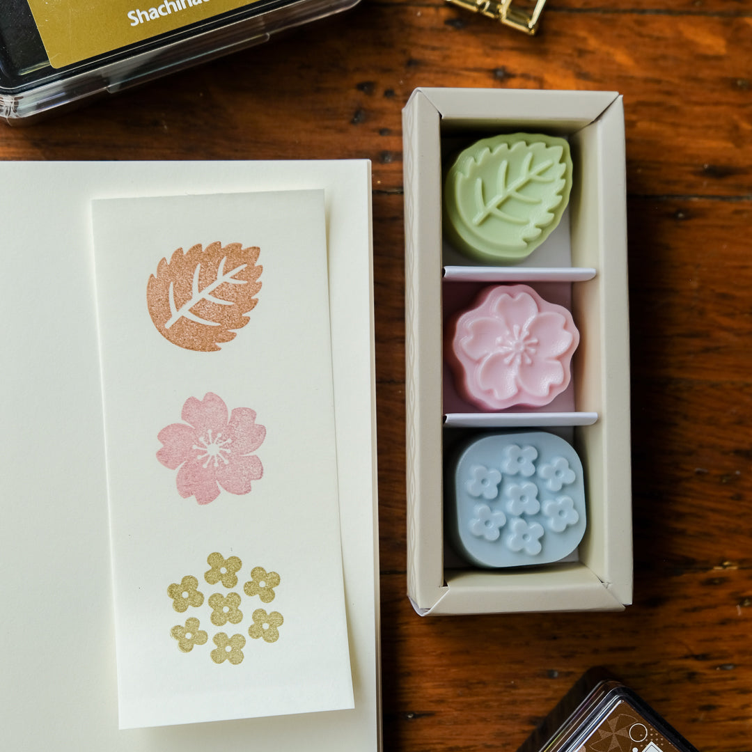 Sun-Star Wasanbon 3pc Stamp Set - Flower