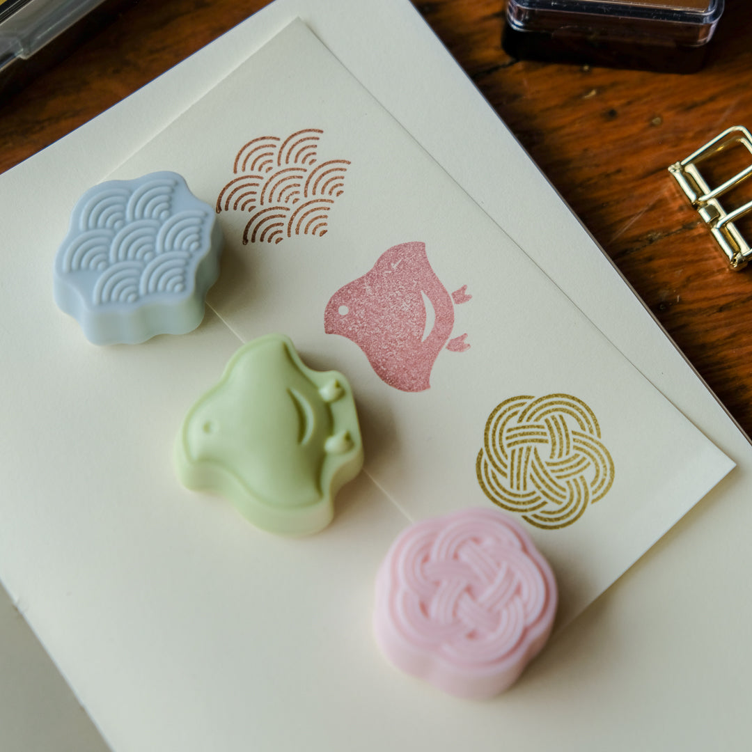 Sun-Star Wasanbon 3pc Stamp Set - Kotobuki