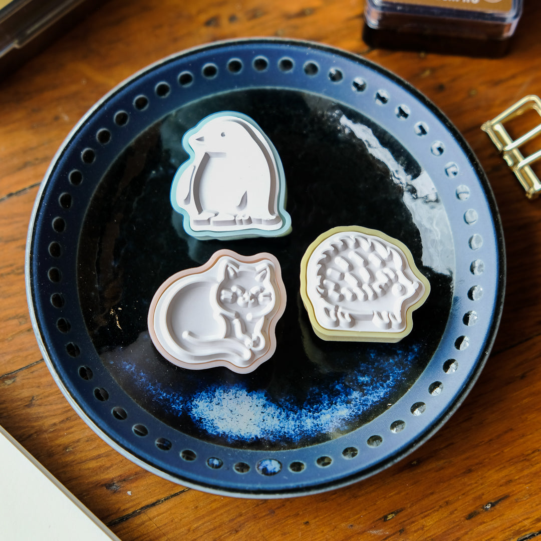 Sun-Star Wasanbon 3pc Stamp Set - Cat
