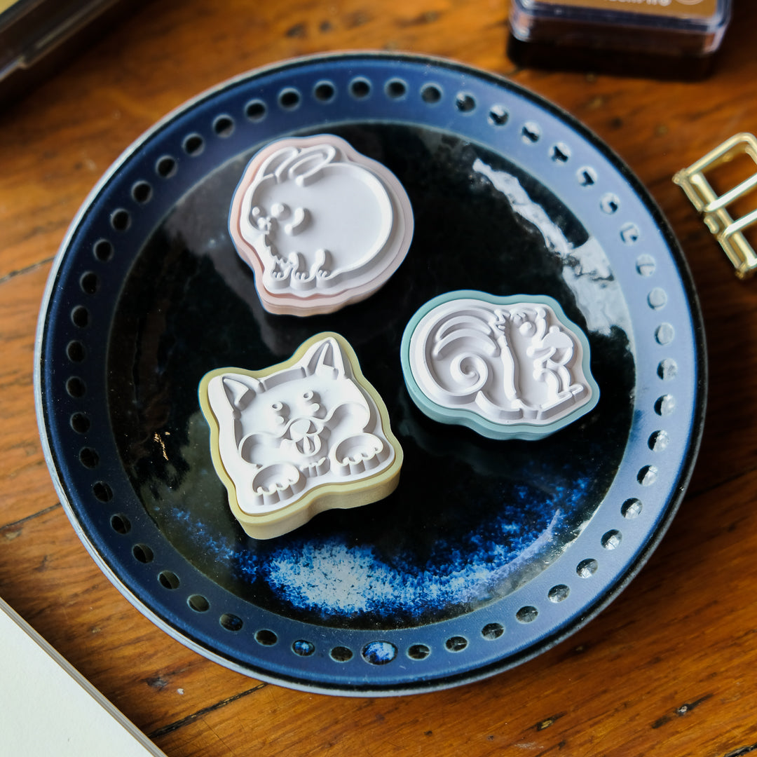 Sun-Star Wasanbon 3pc Stamp Set - Dog
