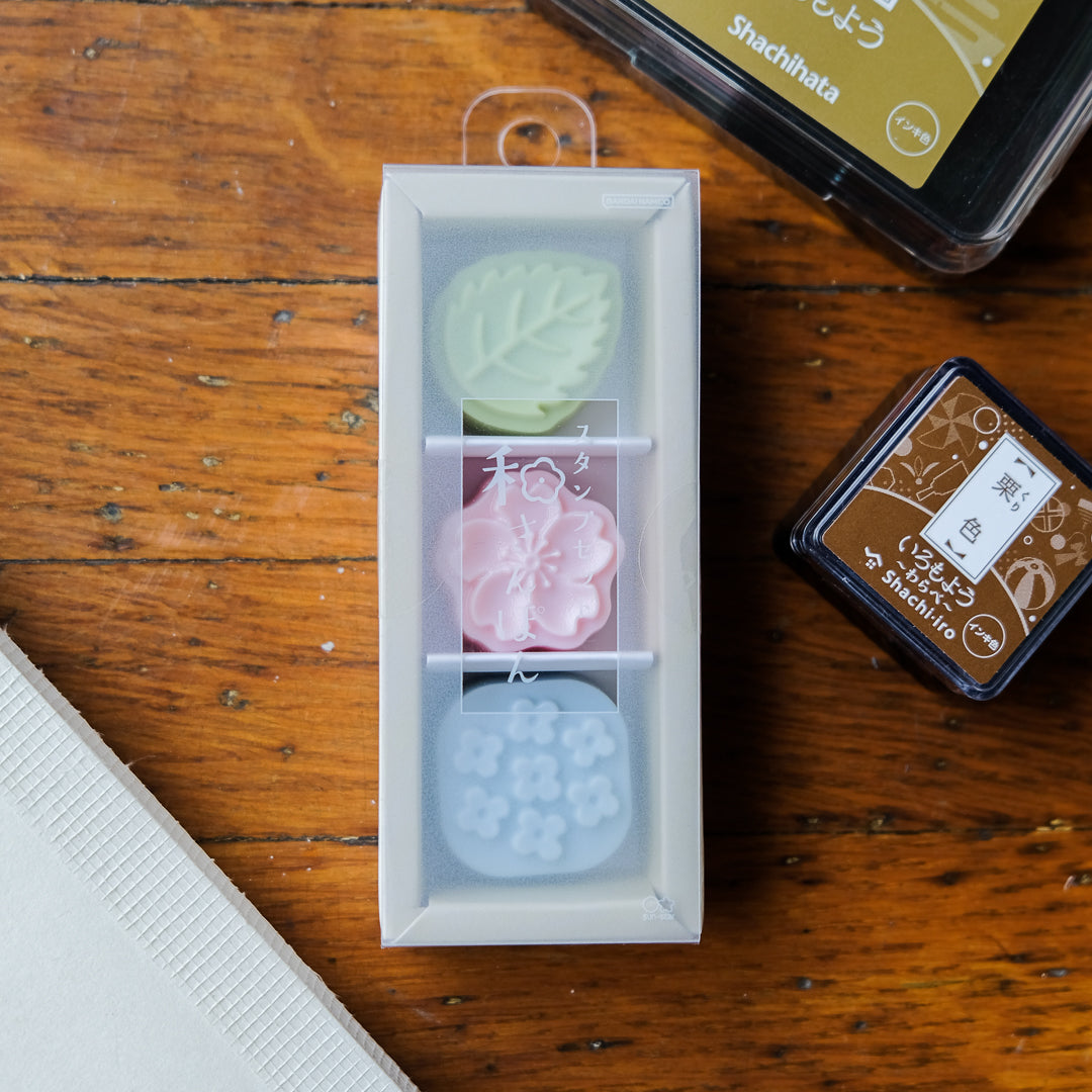 Sun-Star Wasanbon 3pc Stamp Set - Flower