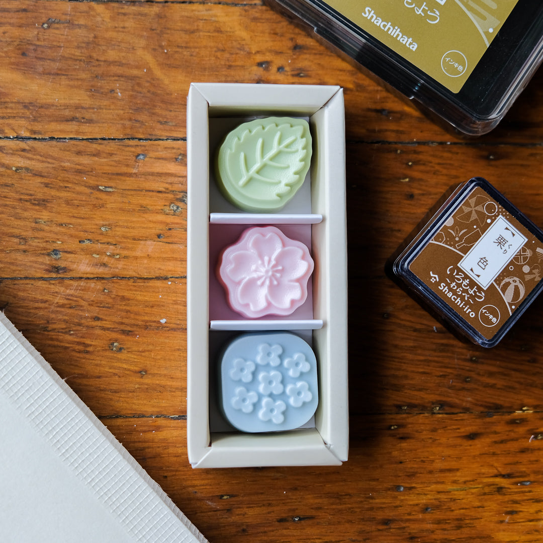 Sun-Star Wasanbon 3pc Stamp Set - Flower
