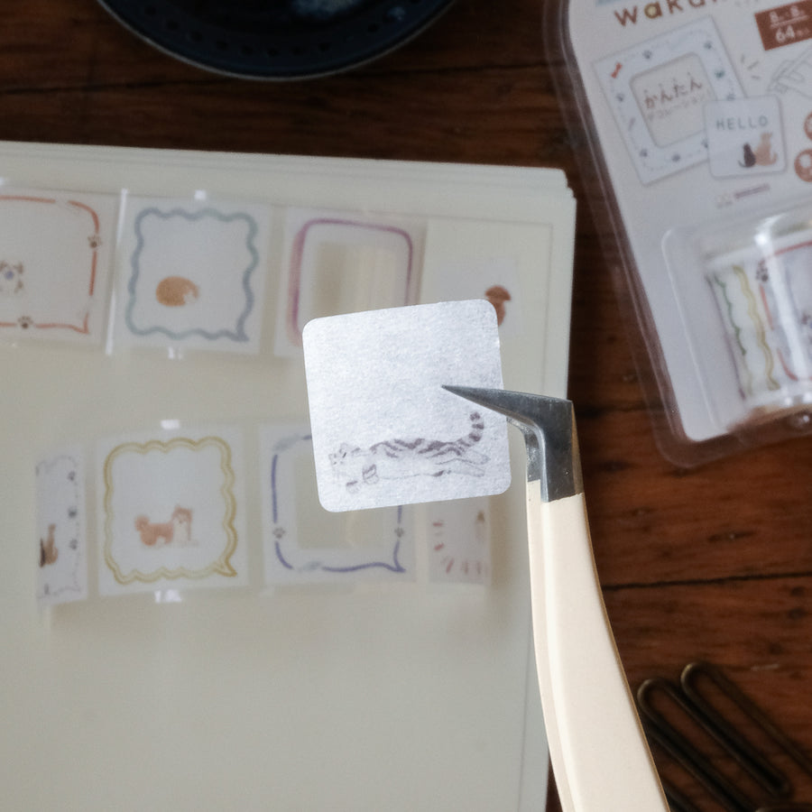 Sun-Star Wakumo Sticker Roll - Square: Speech Bubbles & Dogs and Cats