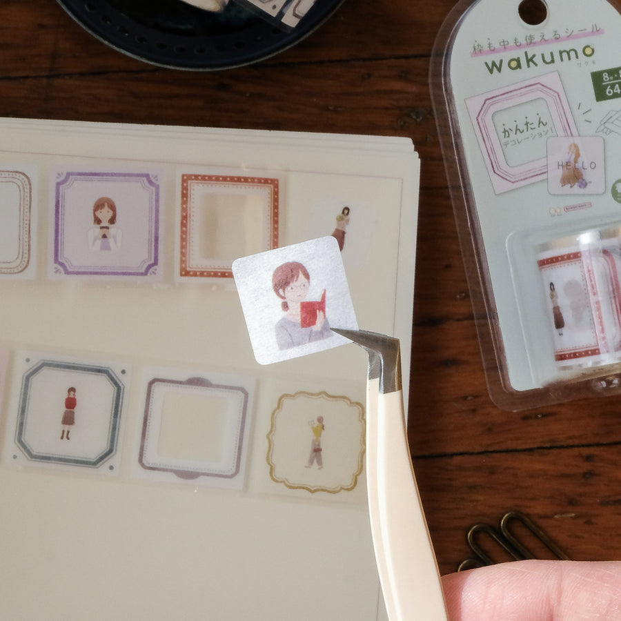 Sun-Star Wakumo Sticker Roll - Square: Frames & Girls