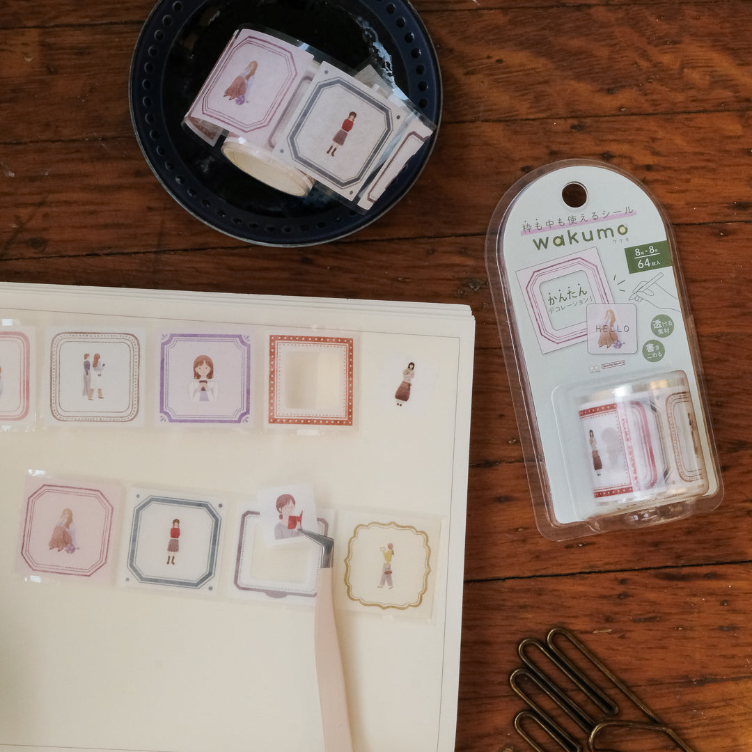 Sun-Star Wakumo Sticker Roll - Square: Frames & Girls