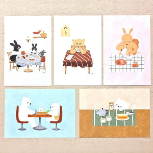 Cozyca x Mariko Fukuoka Postcard Set - 25561 Tea Time