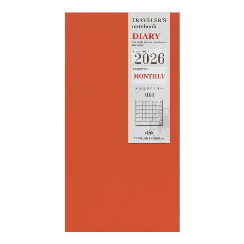 PRE ORDER (OCT 1) 2026 Traveler's Notebook Refill - Regular Size - Monthly