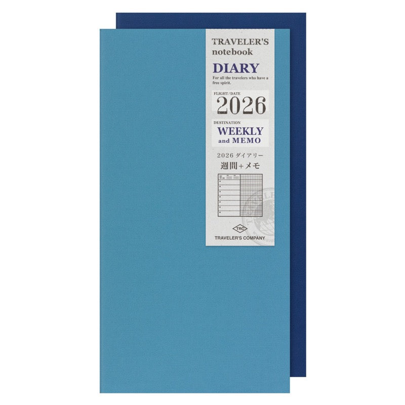 PRE ORDER (OCT 1) 2026 Traveler's Notebook Refill - Regular Size - Weekly + Memo
