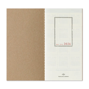 PRE ORDER (OCT 1) 2026 Traveler's Notebook Refill - Regular Size - Weekly + Memo
