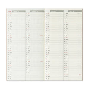 PRE ORDER (OCT 1) 2026 Traveler's Notebook Refill - Regular Size - Weekly + Memo