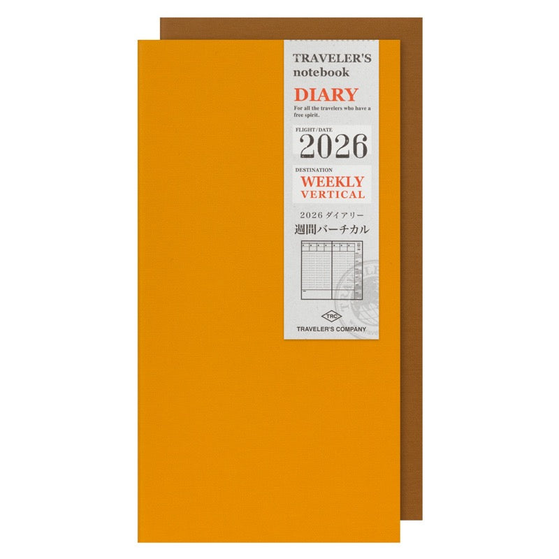 PRE ORDER (OCT 1) 2026 Traveler's Notebook Refill - Regular Size - Weekly Vertical
