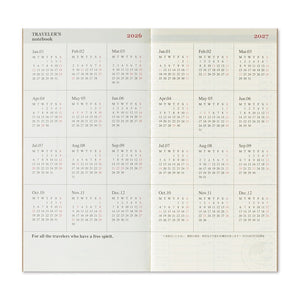 PRE ORDER (OCT 1) 2026 Traveler's Notebook Refill - Regular Size - Weekly Vertical