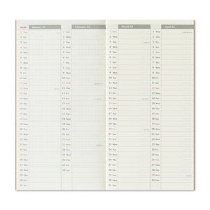 PRE ORDER (OCT 1) 2026 Traveler's Notebook Refill - Regular Size - Weekly Vertical