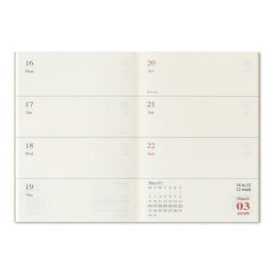 PRE ORDER (OCT 1) 2026 Traveler's Notebook Refill - Passport Size - Weekly