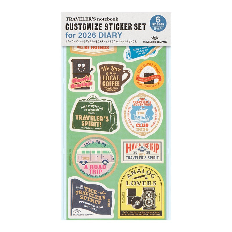 PRE ORDER (OCT 1) 2026 Traveler's Notebook Customized Sticker Set