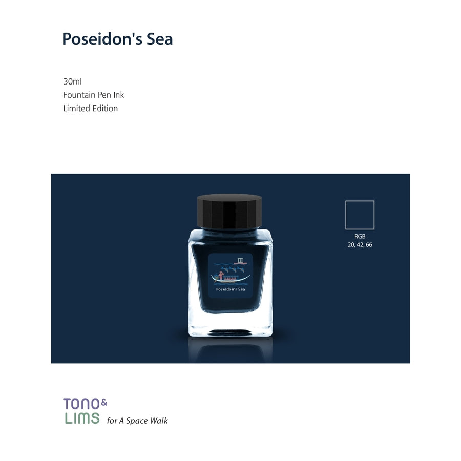 Tono & Lims Fountain Pen Ink - Beyond the Horizon - Poseidon's Sea Remastered