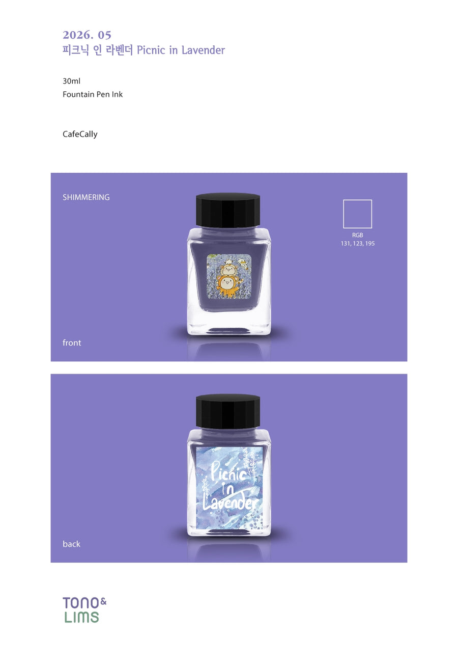 Tono & Lims Fountain Pen Ink - Cafecally - 2026 05 Picnic in Lavender