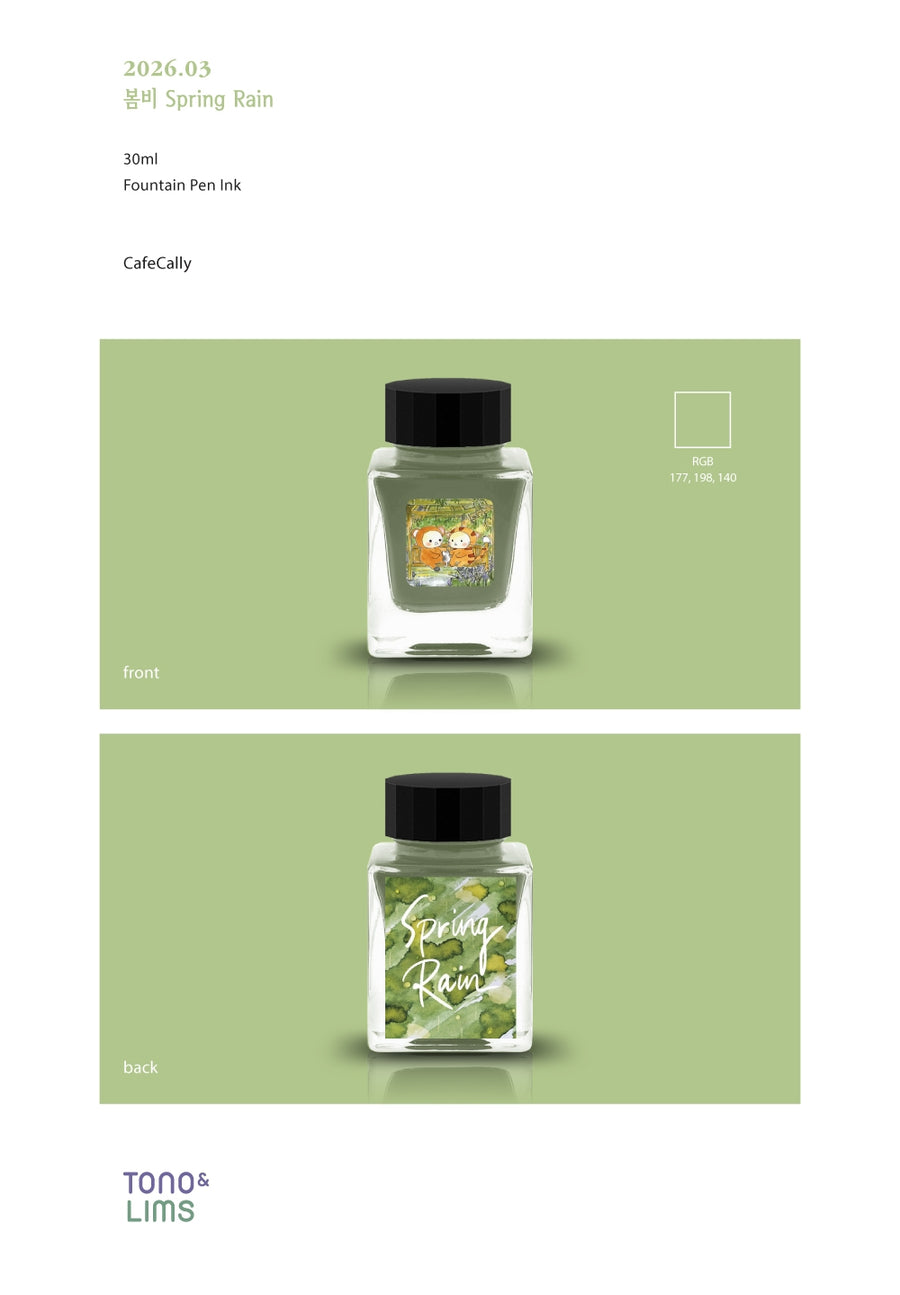 Tono & Lims Fountain Pen Ink - Cafecally - 2026 03 Spring Rain
