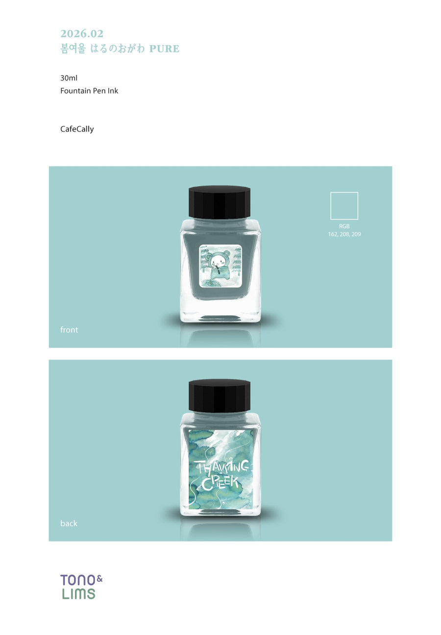 Tono & Lims Fountain Pen Ink - Cafecally - 2026 02 Thawing Creek (Pure)