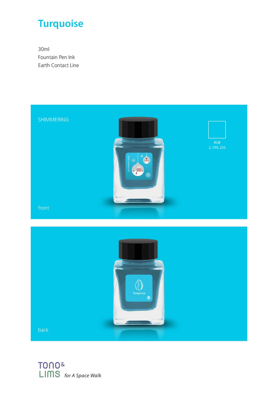 Tono & Lims Fountain Pen Ink - Earth Contact - 015 Turquoise