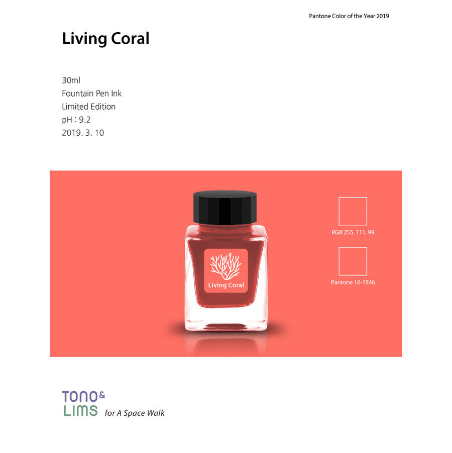 Tono & Lims Fountain Pen Ink - Limited Edition - Living Coral
