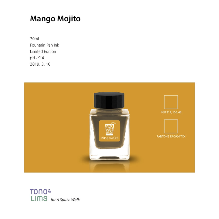Tono & Lims Fountain Pen Ink - Limited Edition - Mango Mojito