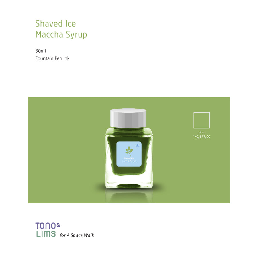Tono & Lims Fountain Pen Ink - Shaved Ice - Maccha Syrup