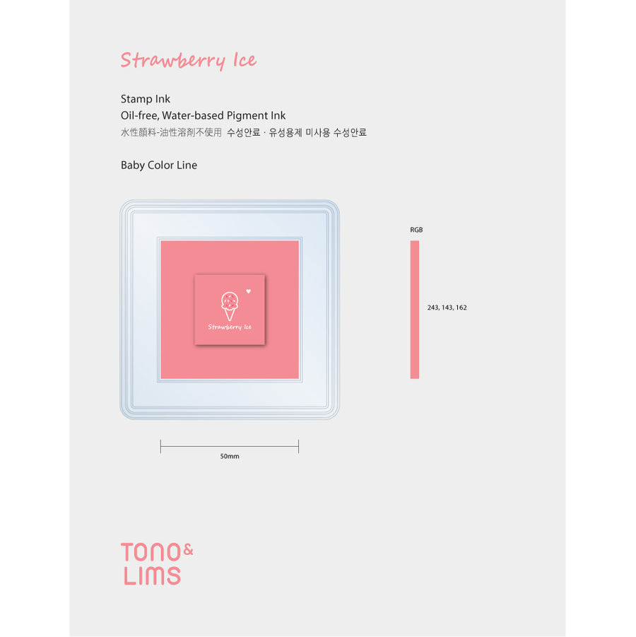 Tono & Lims Stamp Ink Pad - Baby Color - Strawberry Ice