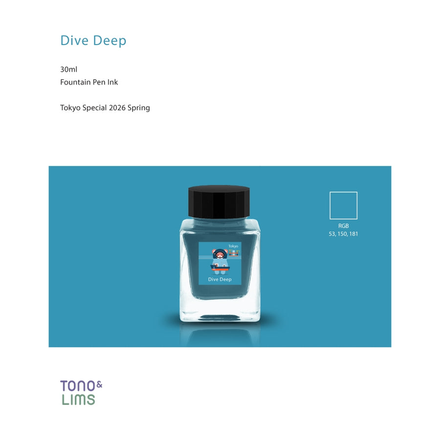 Tono & Lims Fountain Pen Ink - Tokyo Special - Dive Deep