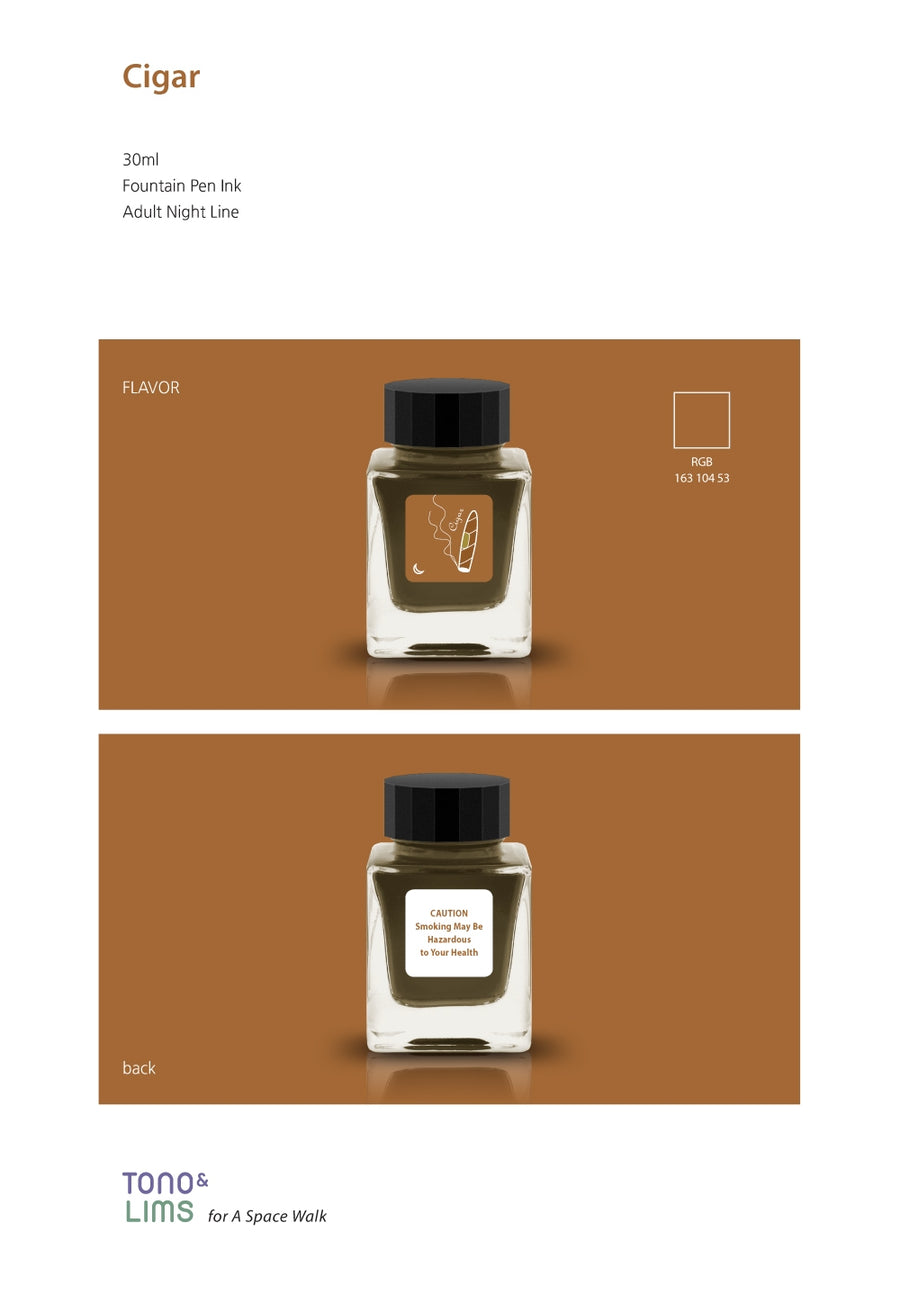 Tono & Lims Fountain Pen Ink - Adult Night - Cigar (Scented)