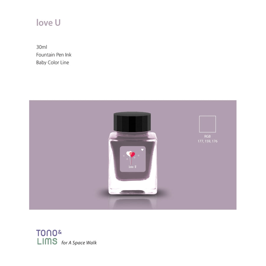 Tono & Lims Fountain Pen Ink - Baby Color - Love U