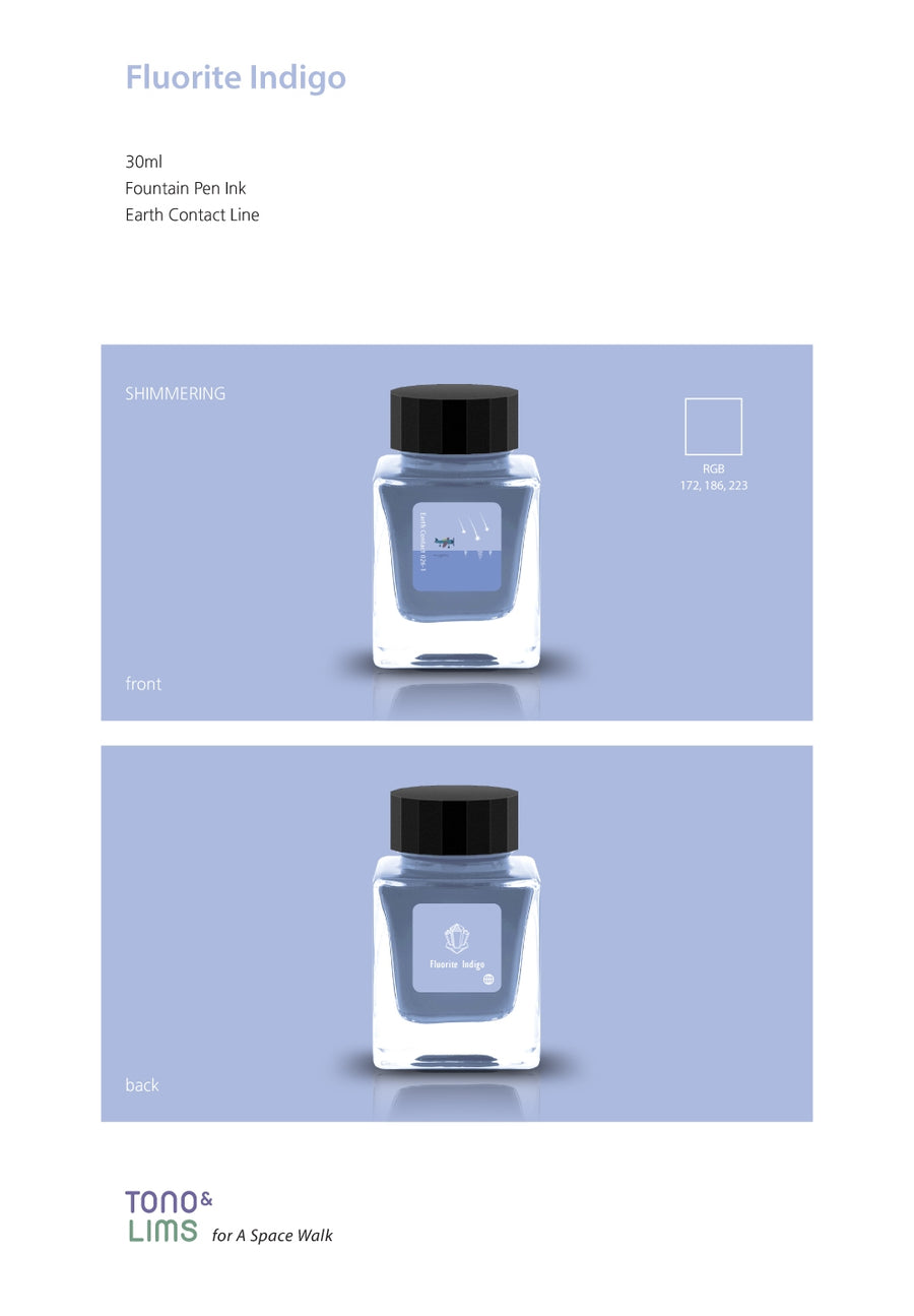 Tono & Lims Fountain Pen Ink - Earth Contact - 026-1 Fluorite Indigo