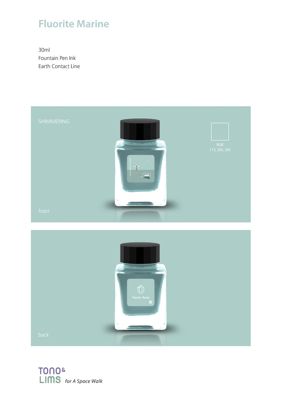Tono & Lims Fountain Pen Ink - Earth Contact - 026-2 Fluorite Marine