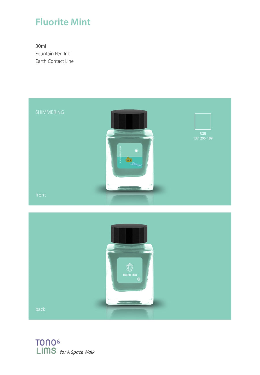 Tono & Lims Fountain Pen Ink - Earth Contact - 026-3 Fluorite Mint