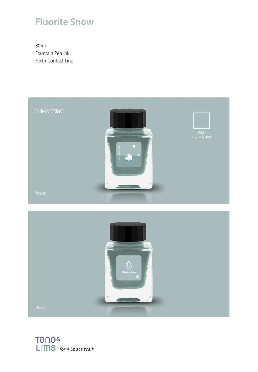 Tono & Lims Fountain Pen Ink - Earth Contact - 026-4 Fluorite Snow