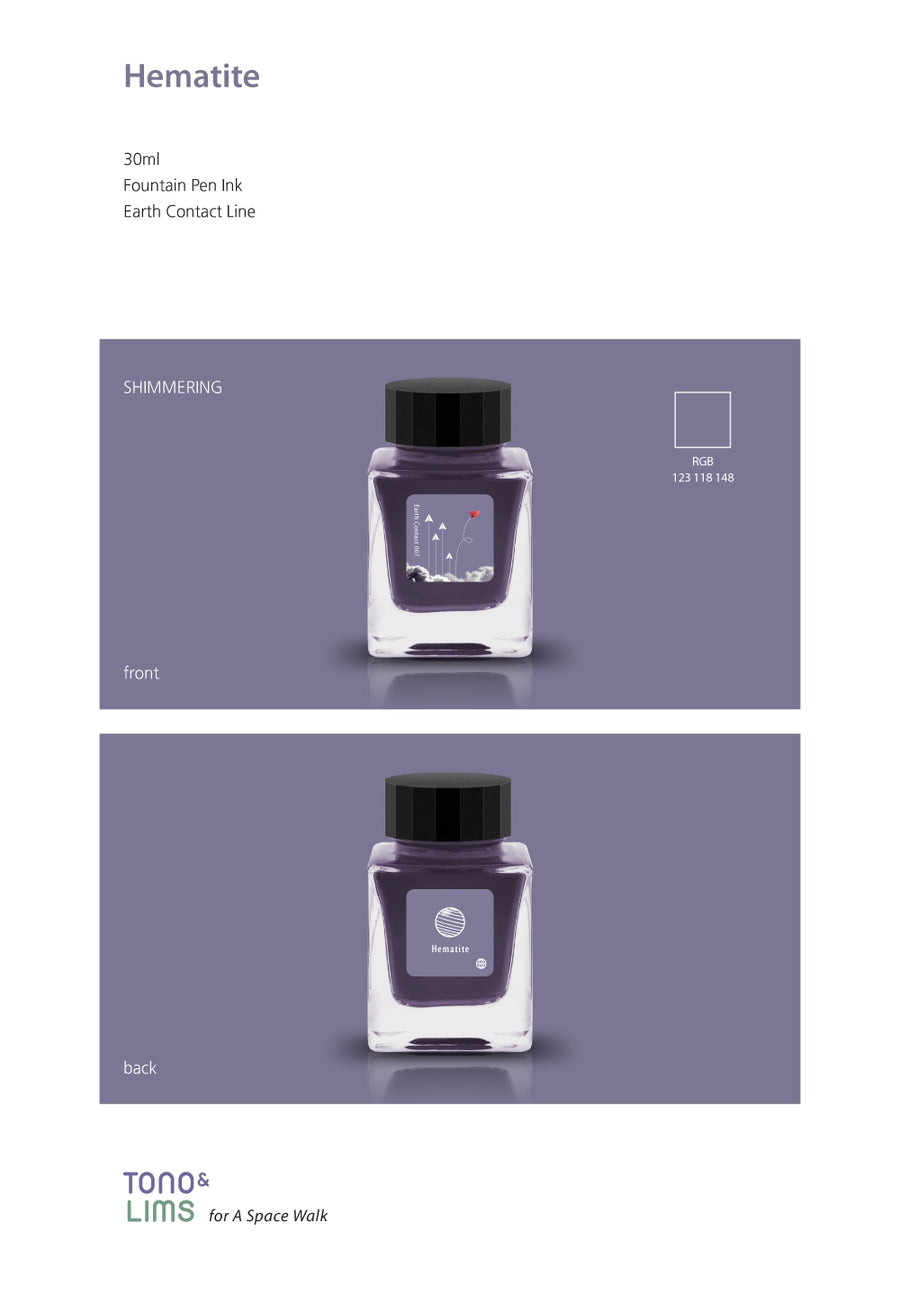 Tono & Lims Fountain Pen Ink - Earth Contact - 007 Hematite