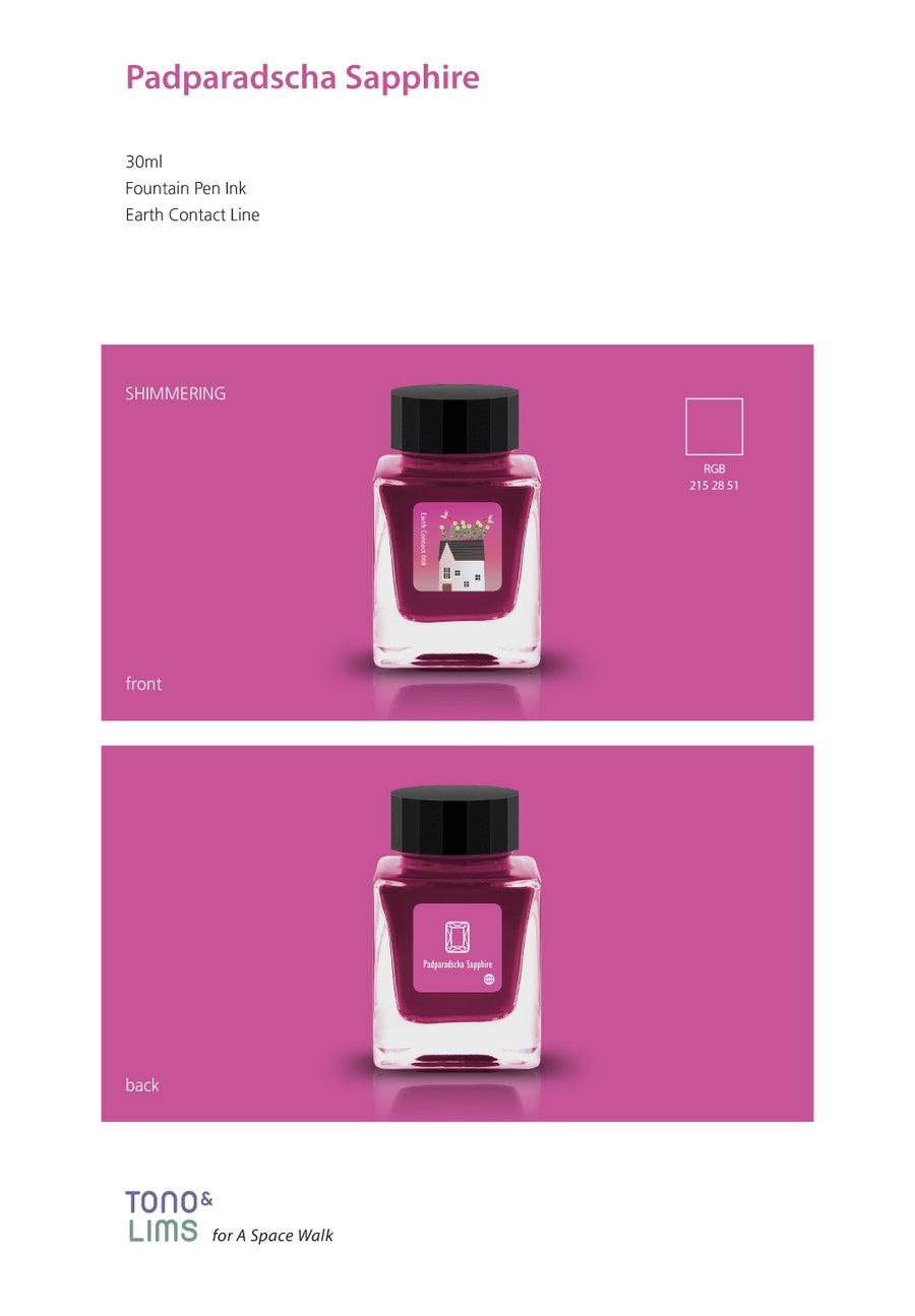 Tono & Lims Fountain Pen Ink - Earth Contact - 008 Padparadscha Sapphire